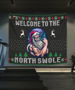 Personalized Home Gym Decor Welcome To The North Swole Banner Flag Tapestry