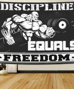 Personalized Home Gym Flags Banner Tapestry Bodybuilding Flags Discipline Equals Freedom