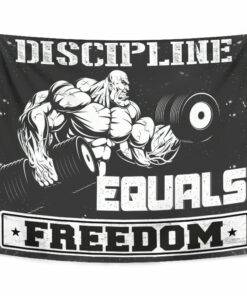 Personalized Home Gym Flags Banner Tapestry Bodybuilding Flags Discipline Equals Freedom
