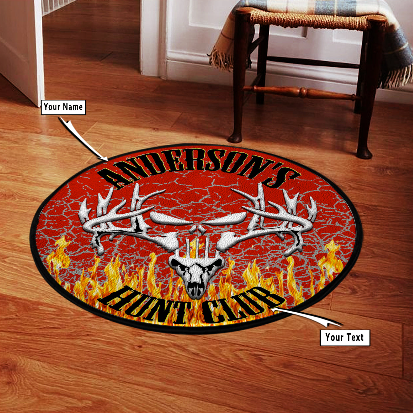 Personalized Hunt Club Round Rug, Carpet