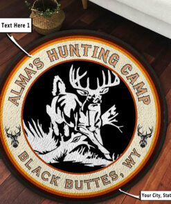Personalized Hunting Camp Round Rug, Carpet