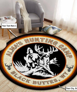 Personalized Hunting Camp Round Rug, Carpet