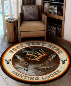 Personalized Hunting Lodge Round Rug, Carpet