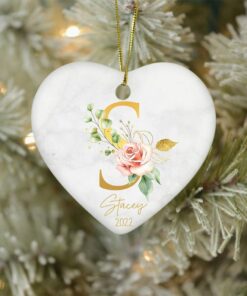 Personalized Letter Name Ceramic Ornament, Family Ornament 2022, Custom Initial Ornament, Family Keepsake, Christmas Gift, Monogram Ornament