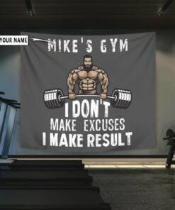 Personalized Motivational Quotes Banner Flag Tapestry For Home Gym Decor