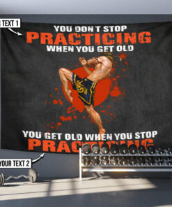 Personalized Muay Thai Gym Kickboxing Banner Flag Tapestry Gift For Muay Thai Trainer