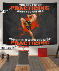 Personalized Muay Thai Gym Kickboxing Banner Flag Tapestry Gift For Muay Thai Trainer