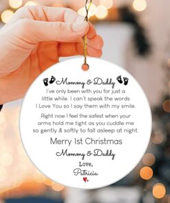 Personalized Our First Christmas as Mommy and Daddy Ornament New Parents Hanging Ornament Pregnancy Announcement Gifts First Christmas as Mom and Dad from Baby Ornament, Expecting Parents Gifts