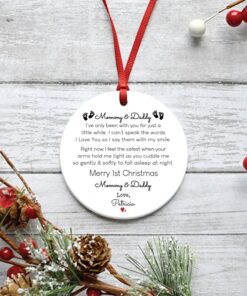 Personalized Our First Christmas as Mommy and Daddy Ornament New Parents Hanging Ornament Pregnancy Announcement Gifts First Christmas as Mom and Dad from Baby Ornament, Expecting Parents Gifts