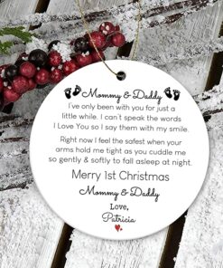 Personalized Our First Christmas as Mommy and Daddy Ornament New Parents Hanging Ornament Pregnancy Announcement Gifts First Christmas as Mom and Dad from Baby Ornament, Expecting Parents Gifts