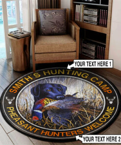 Personalized Pheasant Hunting Camps Round Rug, Carpet