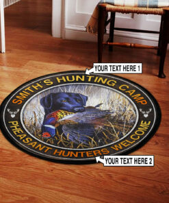 Personalized Pheasant Hunting Camps Round Rug, Carpet