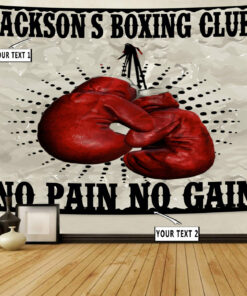 Personalized Red Boxing Gloves Banner Flag Tapestry