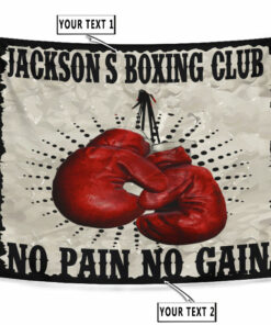 Personalized Red Boxing Gloves Banner Flag Tapestry
