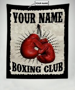 Personalized Red Boxing Gloves Banner Flag Tapestry, Gifts for Boxing Lovers