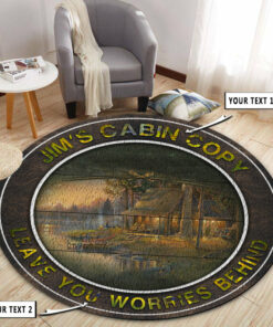 Personalized Round Rug Decor Cabin