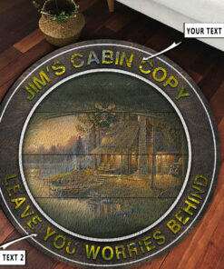 Personalized Round Rug Decor Cabin