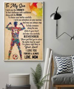 Personalized Soccer Player Watercolor Poster Canvas To My Son Poster Meaning Gifts for Son Boys Sports Lovers