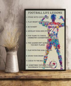 Personalized Soccer Player Watercolor Poster Football Life Lessons Poster Canvas Framed Wall Art Prints For Home Dorm Room Décor