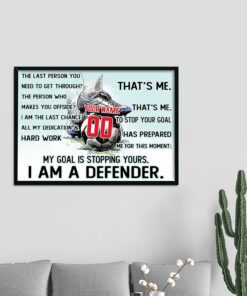 Personalized Soccer Poster, I Am A Defender Poster Inspirational Gift for Soccer Player Soccer Lover, Sports Fan Soccer Wall Art Print Boy's Bedroom Home Décor