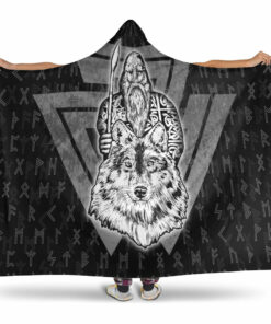 Personalized Viking Hooded Blanket Gifts Fleece Sherpa Blanket