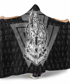 Personalized Viking Hooded Blanket Gifts Fleece Sherpa Blanket