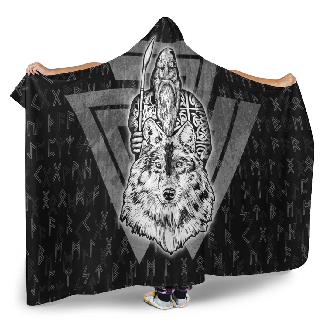 Personalized Viking Hooded Blanket Gifts Fleece Sherpa Blanket
