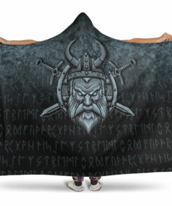 Personalized Viking Hooded Blanket, Victory or Valhalla Warrior Hooded Blanket