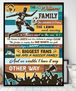 Personalized We Are A Soccer Family Soccer Poster Wall Art Print Canvas Gift for Soccer Players