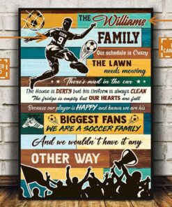 Personalized We Are A Soccer Family Soccer Poster Wall Art Print Canvas Gift for Soccer Players