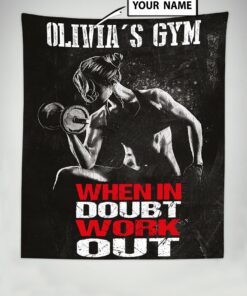 Personalized Women Fitness Banner Flag Tapestry Home Gym Decor Motivational