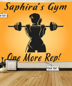 Personalized Women Weightlifting Banner Flag Tapestry Home Gym Decor Gym Gift