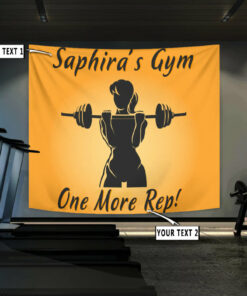Personalized Women Weightlifting Banner Flag Tapestry Home Gym Decor Gym Gift