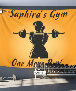 Personalized Women Weightlifting Banner Flag Tapestry Home Gym Decor Gym Gift