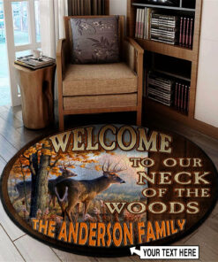 Personlized Hunting Welcome Round Rug, Carpet