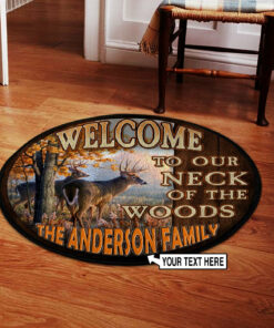 Personlized Hunting Welcome Round Rug, Carpet