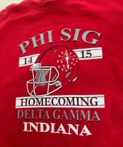Phi Sig Delta Gamma 2014 Homecoming Indiana IU Crewneck Sweatshirt Awesome Football Graphic