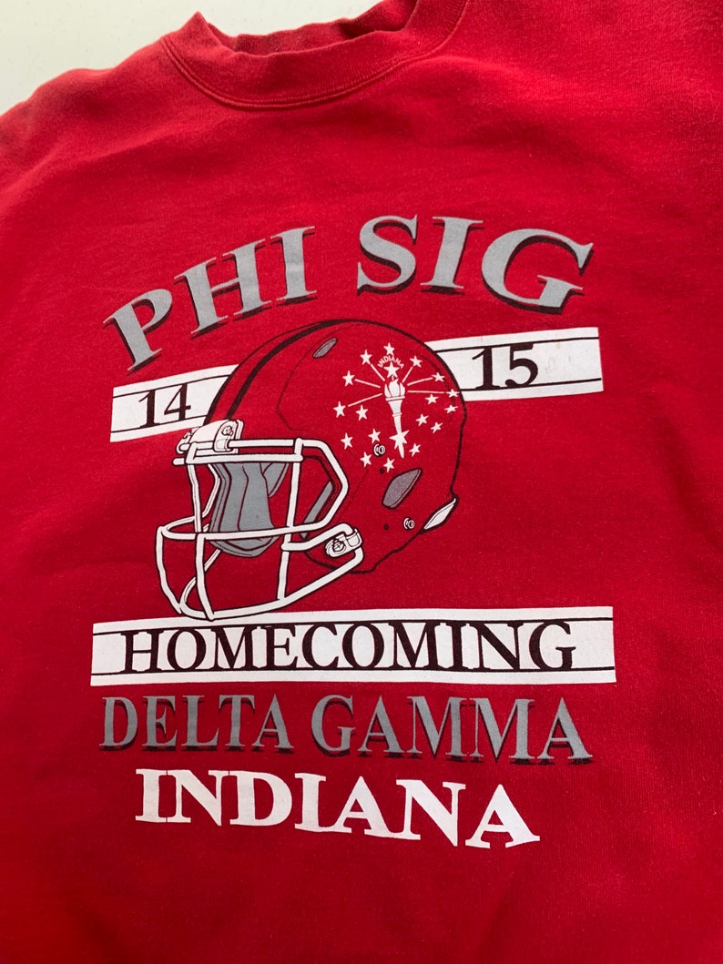 Phi Sig Delta Gamma 2014 Homecoming Indiana IU Crewneck Sweatshirt Awesome Football Graphic