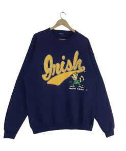 RARE !! Vintage Notre Dame University Sweatshirt Crewneck Fighting Irish Spellout Big Logo Pullover