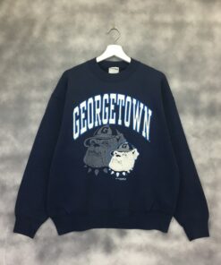 Rare Vintage 90s Georgetown Hoyas Football Team Mens NCAA Division Georgetown University Sweatshirts