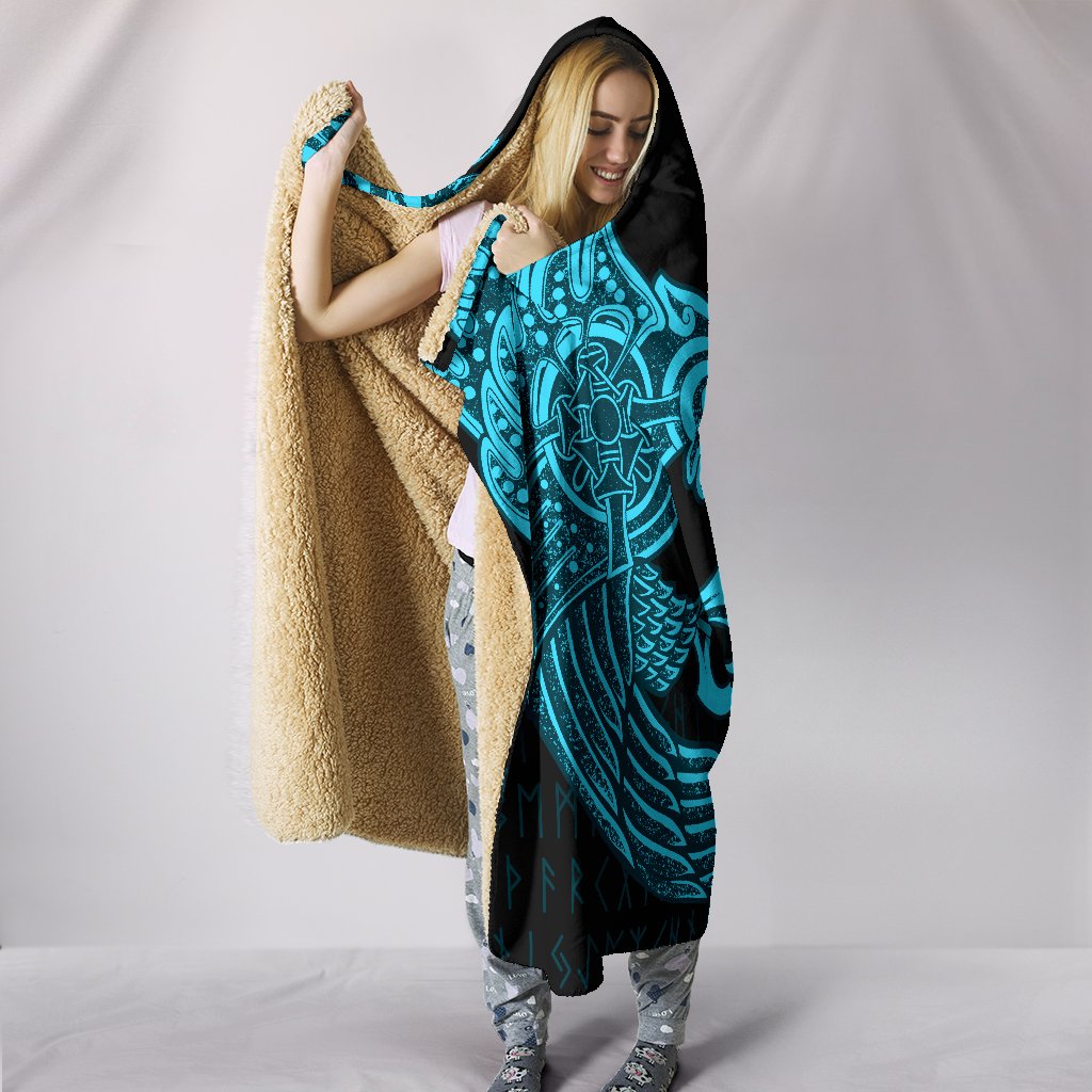 Viking Odin Sword Raven Print Throw Blanket