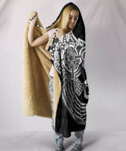 Raven Tattoo Viking Style Hooded Blanket