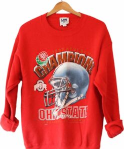 Red Ohio State Buckeyes Cotton Crewneck Sweatshirt