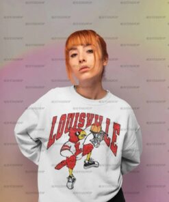 Retro Vintage Distressed Louisville Basketball Unisex Heavy Blend Crewneck Sweatshirt