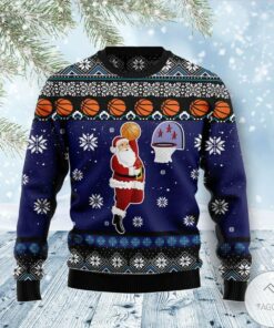 Santa Play Basketball Ugly Christmas Sweater, All Over Print Sweatshirt