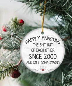 Since Custom Year Wedding Anniversary Ceramic Ornament, Gifts For Parents Couples Grandparents, Tin Silver Ruby Gold Diamond Anniversary