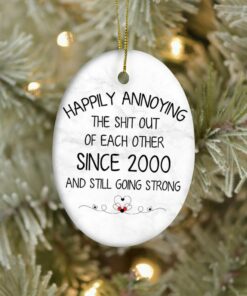 Since Custom Year Wedding Anniversary Ceramic Ornament, Gifts For Parents Couples Grandparents, Tin Silver Ruby Gold Diamond Anniversary