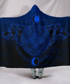 Skoll and Hati Viking Hooded Blanket Gifts Fleece Sherpa Blanket