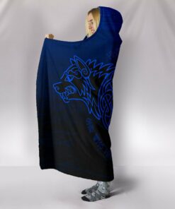 Skoll and Hati Viking Hooded Blanket Gifts Fleece Sherpa Blanket