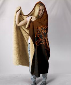 Skollnd Hati Orange Viking Hooded Blanket